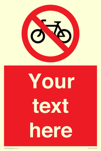 Custom No Cycling Sign